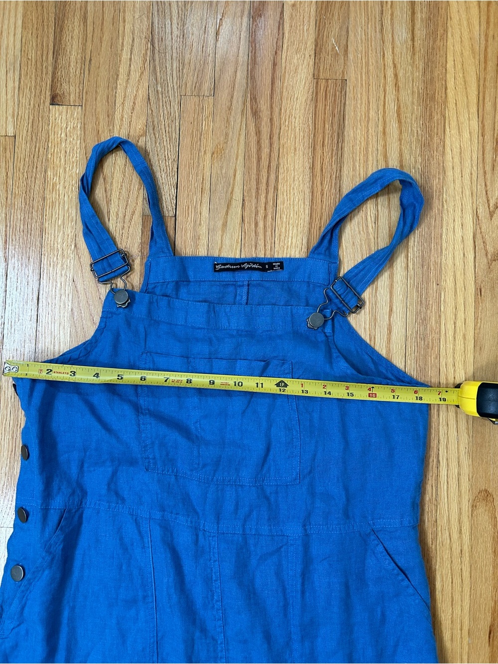 Gudrun Sjoden Blue Linen Pinafore Overall Dress - Picture 7 of 9